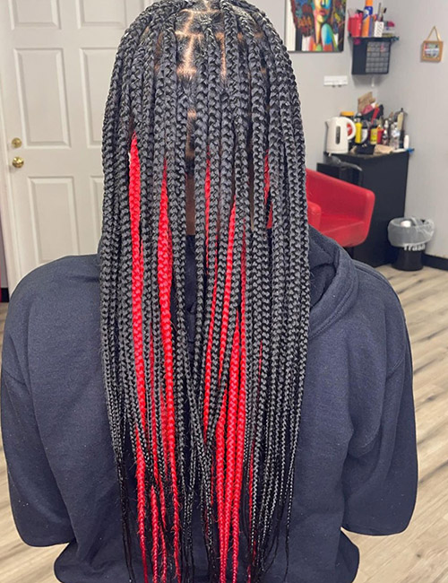Rihanna Red Box Braids Are Perfect For Summer
